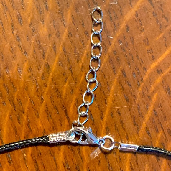 Handmade Waxed Cotton Steel Dream Catcher Medallion Pendant Necklace - Picture 3 of 5